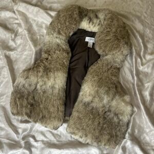 Loft brown faux fur vest size XS/S Punk Boho Western Outdoor Streetwear Party